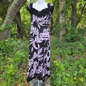 Princess Kaiulani Double Baby Floral Ruffle Neckline Hawaiian Muumuu Dress 12
